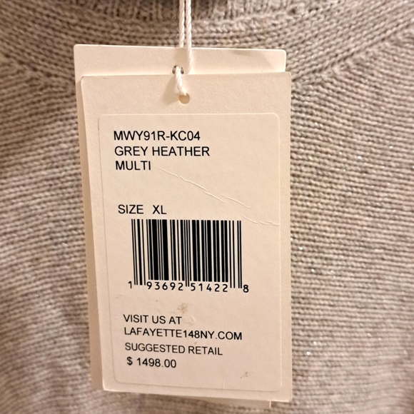 Lafayette 148 NWTs Genuine Mink Fur Cuff Cashmere Blend Sweater - Picture 7 of 12